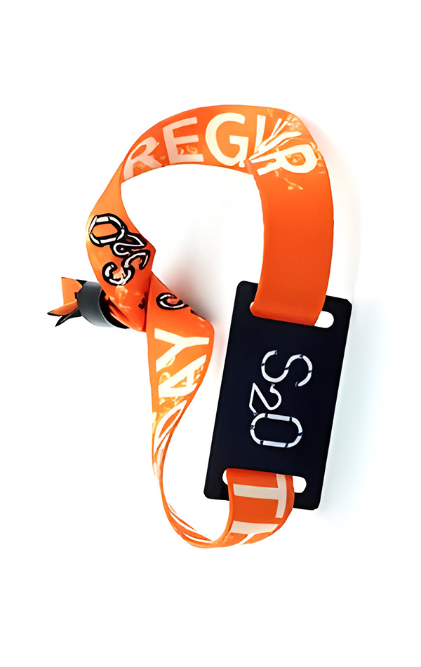 Pulseira Rfid Tecido Laranja