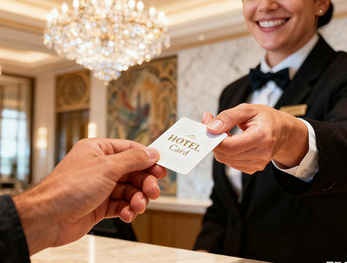 Guia personalizado de prevenção de armadilhas do cartão do quarto de hotel